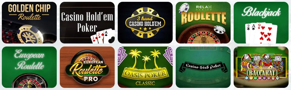 Juegos de mesa en ROCKETPOT CASINO