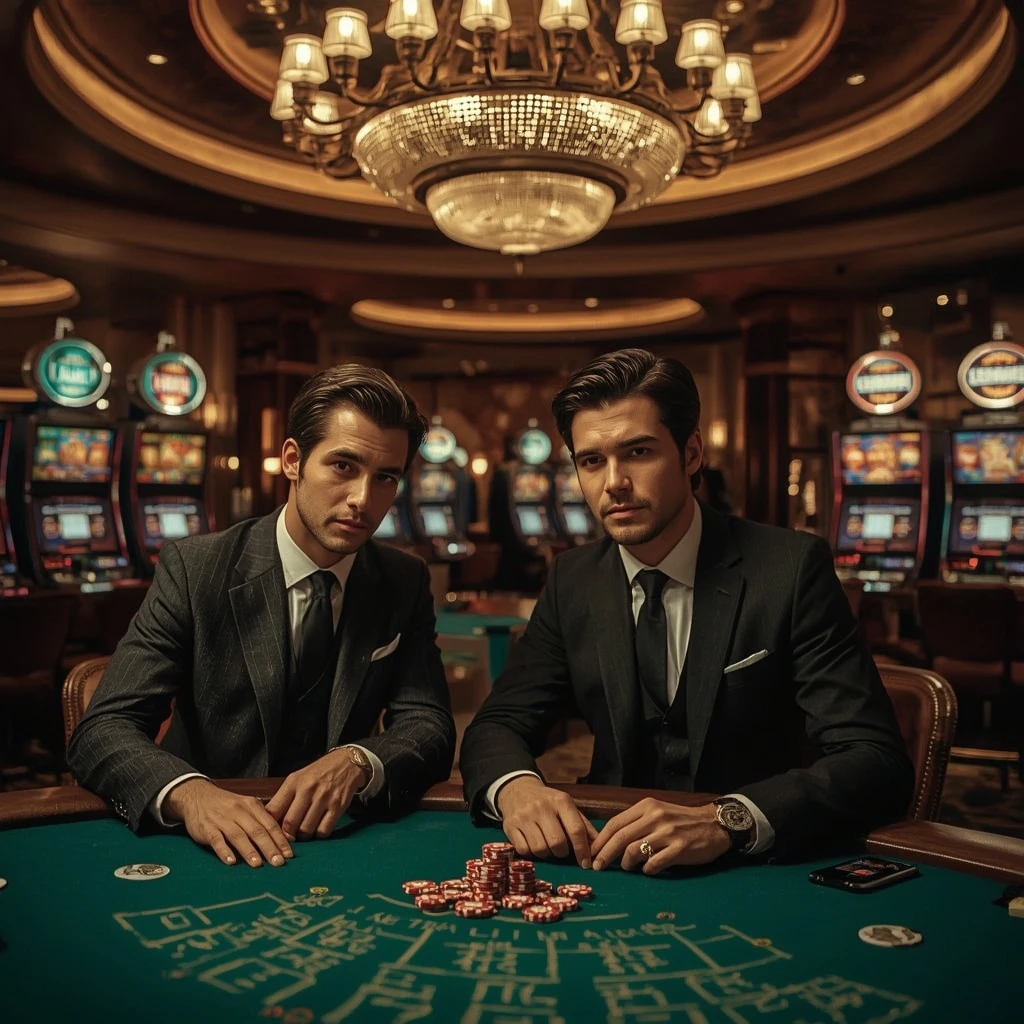 Dos jugadores de póker en Rocketpot Casino